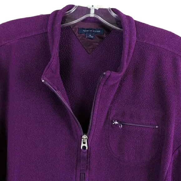 Tommy Hilfiger Wm XL Purple Fleece Full Zip Top - Picture 5 of 6